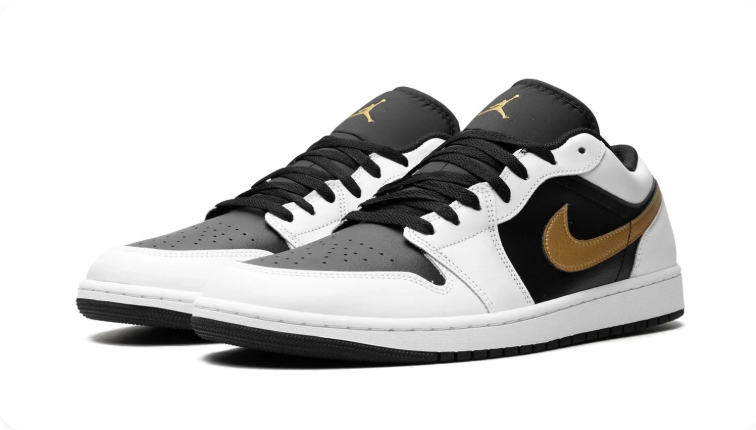 Air Jordan 1 Low White/Black/Metallic Gold