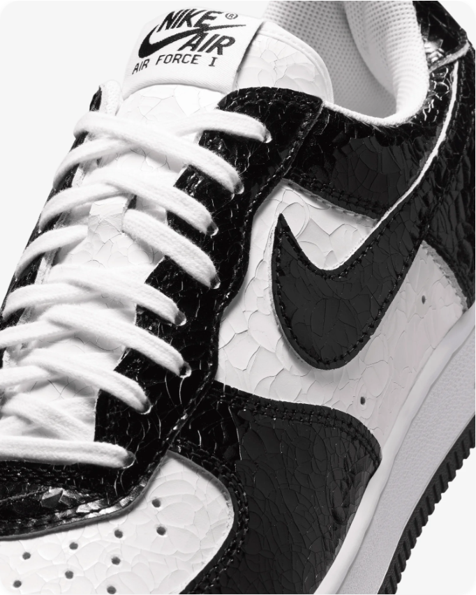 Nike Air Force 1 Low Black/White Croc Patent Leather