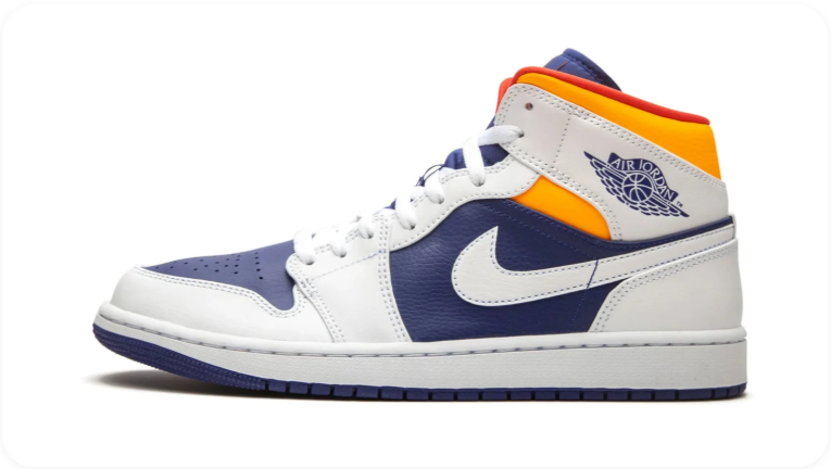 Air Jordan 1 Mid Royal Blue/Laser Orange