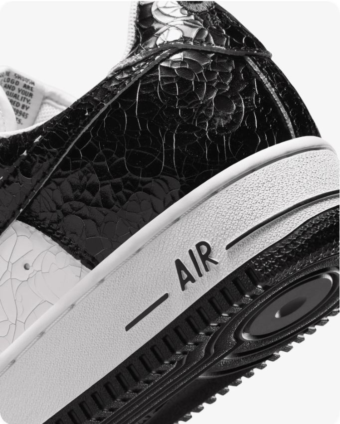 Nike Air Force 1 Low Black/White Croc Patent Leather