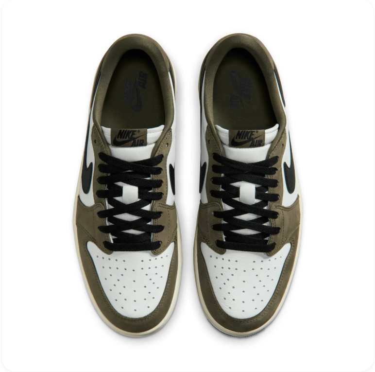 Air Jordan 1 Low OG White/Black/Medium Olive