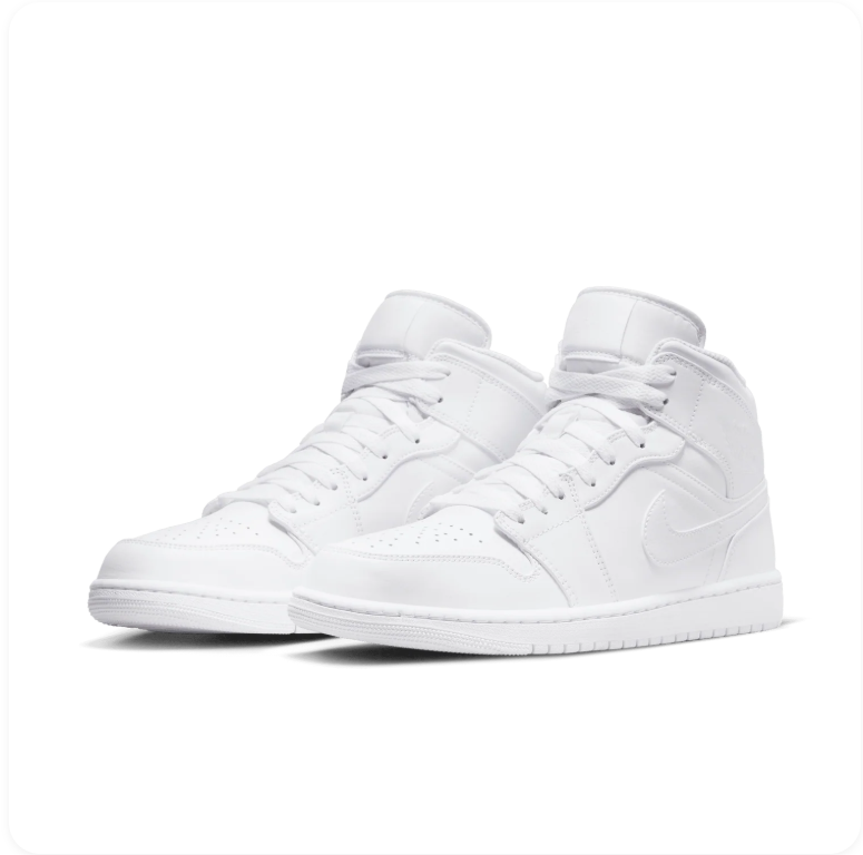 Nike Air Jordan 1 Mid Triple White