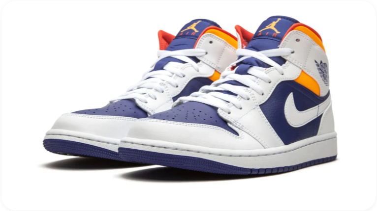 Air Jordan 1 Mid Royal Blue/Laser Orange