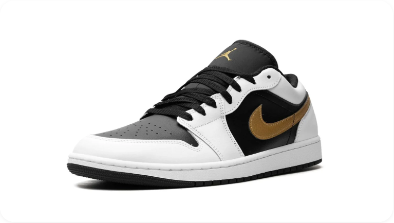 Air Jordan 1 Low White/Black/Metallic Gold