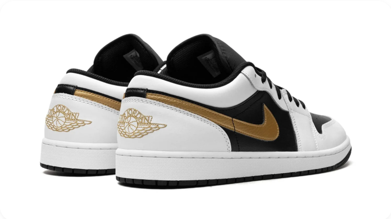 Air Jordan 1 Low White/Black/Metallic Gold