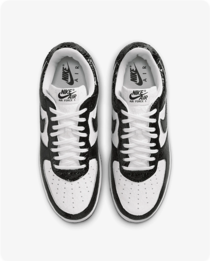 Nike Air Force 1 Low Black/White Croc Patent Leather