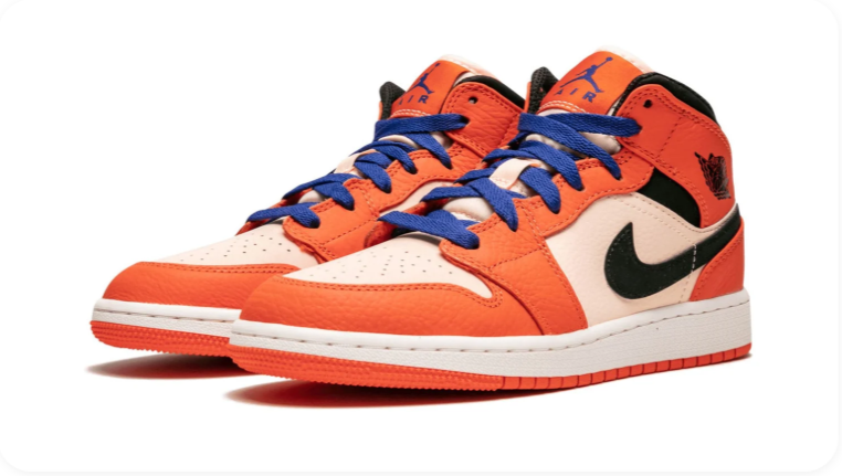 Air Jordan 1 Mid Team Orange/Royal Blue