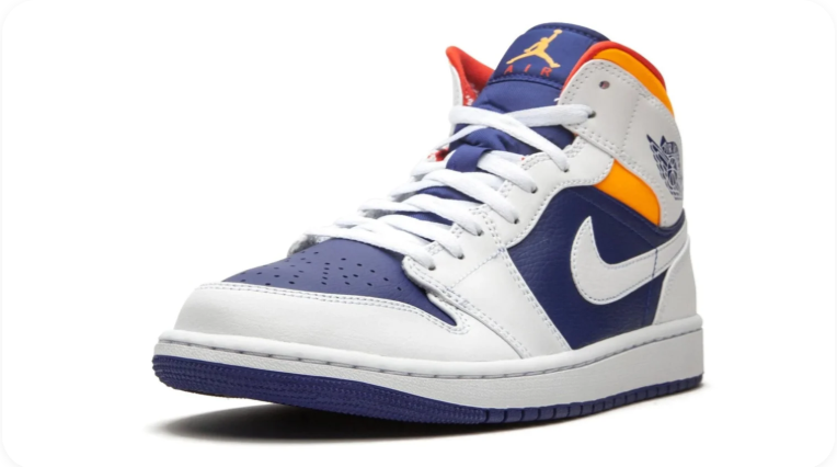 Air Jordan 1 Mid Royal Blue/Laser Orange